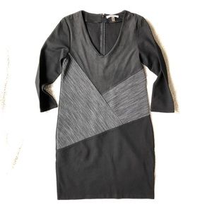 DKNY long sleeve black faux suede dress